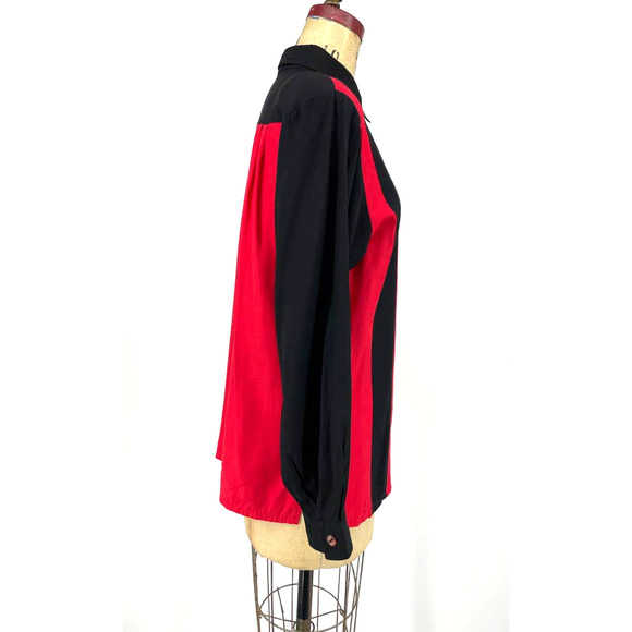 Emdee Retro Colorblock Long Sleeve Button Front Shirt 38 - Picture 6 of 8